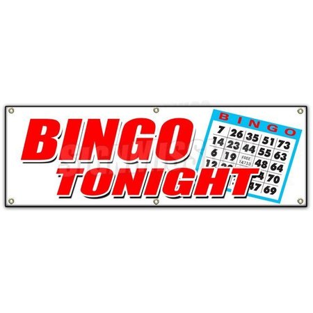 SIGNMISSION BINGO TONIGHT BANNER SIGN public welcome free cards cash play win B-72 Bingo Tonight